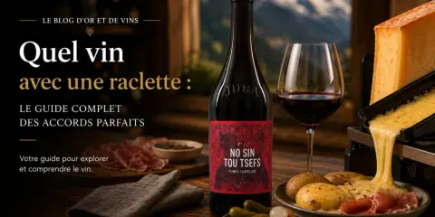Un vin rouge Jura accompagne une raclette fondante, des pommes de terre et de la charcuterie. Le guide parfait pour les accords mets et vins.