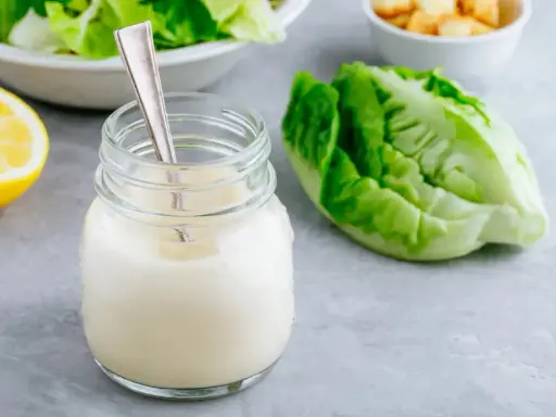 Sauce César maison prête à l'emploi, avec laitue romaine, citron et croûtons. Une recette facile pour une vinaigrette parfaite.